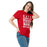 Woman wearing Katy High School Tigers Red Classic Unisex  T-shirt 231