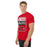 Man wearing Lake Travis High School Cavaliers Red Classic Unisex T-shirt 001