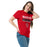 Woman wearing MacArthur High School Generals Red Classic Unisex T-shirt 024