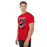 Man wearing North Shore High School Mustangs Red Classic Unisex T-shirt 204