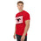 Man wearing North Shore High School Mustangs Red Classic Unisex T-shirt 223