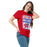 Woman wearing Oak Ridge High School War Eagles Red Classic Unisex T-shirt 001