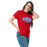 Woman wearing Oak Ridge High School War Eagles Red Classic Unisex T-shirt 009