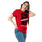 Woman wearing Porter High School Spartans Red Classic Unisex T-shirt 241