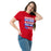 Woman wearing Sam Houston High School Texans Red Classic Unisex T-shirt 238
