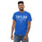 Man wearing Taylor High School Mustangs Royal Blue Classic Unisex T-shirt 003