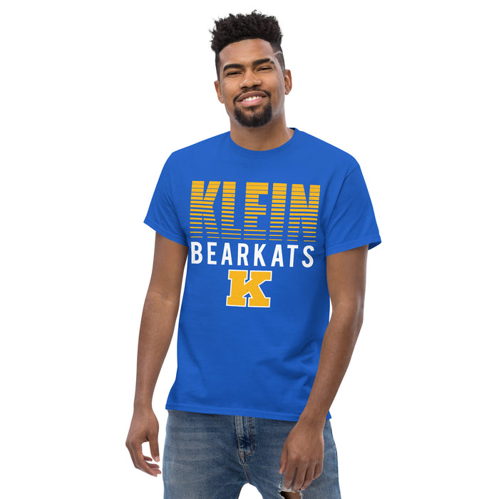 Front view of Klein High School Bearkats Royal Blue Classic Unisex T-shirt 024