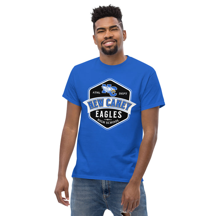 Front View of New Caney High School Eagles Royal Blue Classic Unisex T-shirt 209