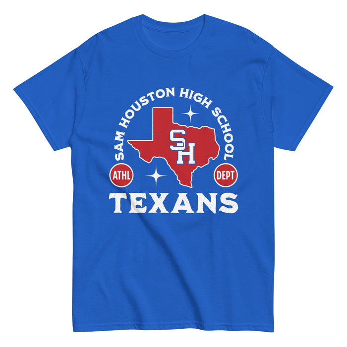 Sam Houston High School Texans Royal Blue Classic Unisex T-shirt 208