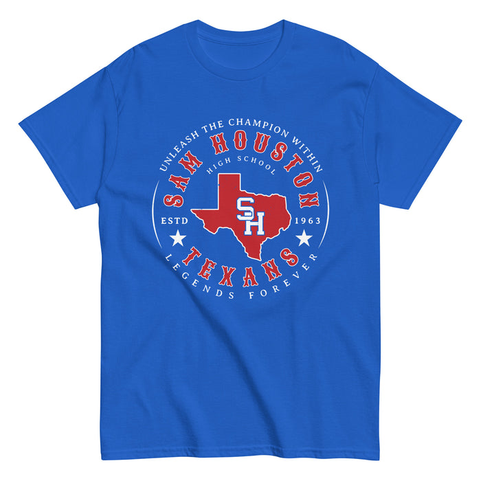 Sam Houston High School Texans Royal Blue Classic Unisex T-shirt 214