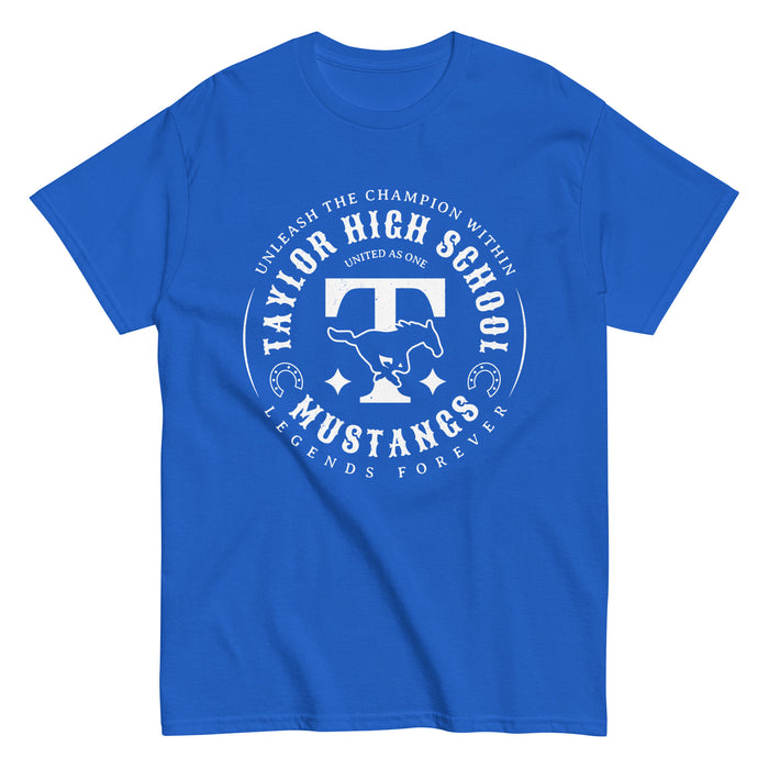 Taylor High School Mustangs Royal Blue Classic Unisex T-shirt 214