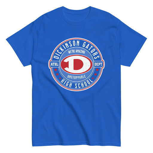 Dickinson High School Gators Royal Blue Classic Unisex T-shirt 224