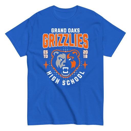 Grand Oaks High School Grizzlies Classic Unisex Royal T-shirt 204