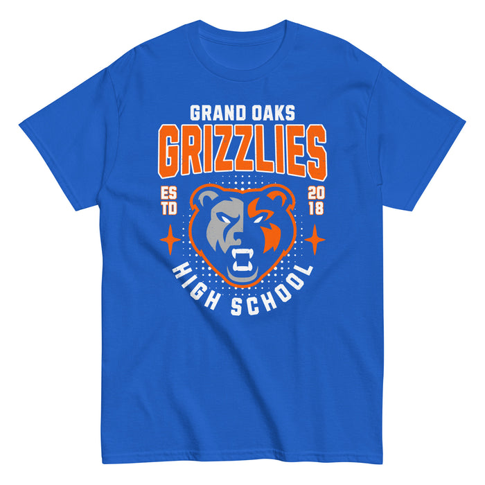 Grand Oaks High School Grizzlies Classic Unisex Royal T-shirt 204