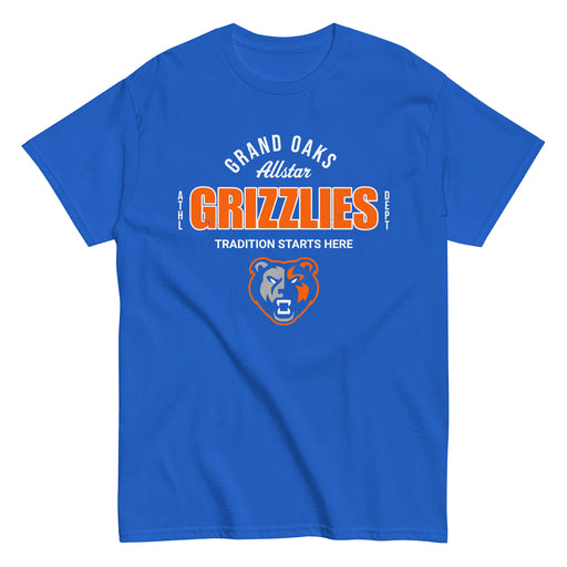 Grand Oaks High School Grizzlies Classic Unisex Royal T-shirt 040
