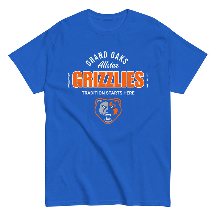 Grand Oaks High School Grizzlies Classic Unisex Royal T-shirt 040