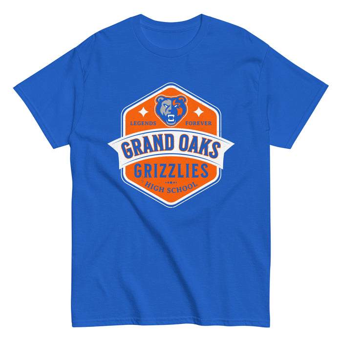 Grand Oaks High School Grizzlies Classic Unisex Royal T-shirt 209