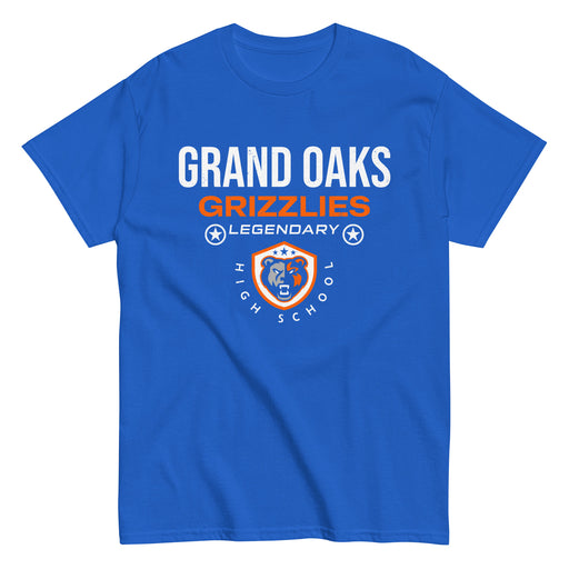 Grand Oaks High School Grizzlies Classic Unisex Royal T-shirt 003