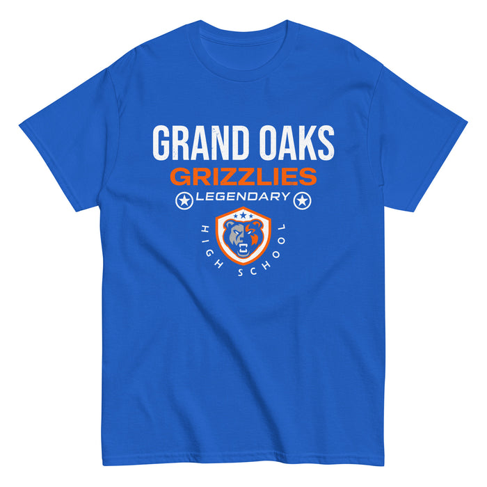 Grand Oaks High School Grizzlies Classic Unisex Royal T-shirt 003