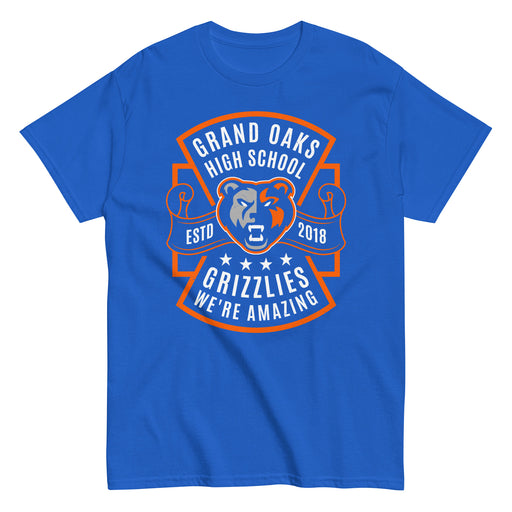Grand Oaks High School Grizzlies Classic Unisex Royal T-shirt 207