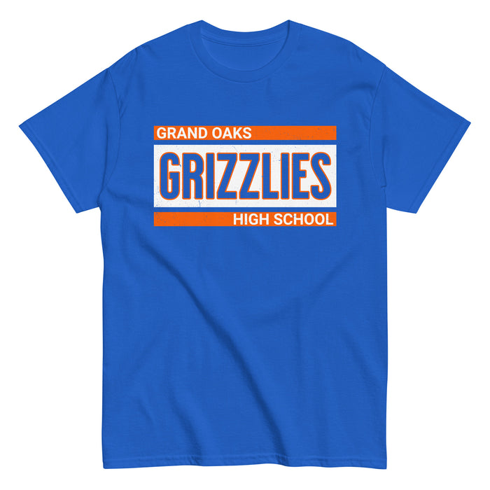 Grand Oaks High School Grizzlies Classic Unisex Royal T-shirt 098