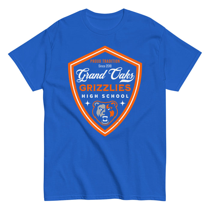 Grand Oaks High School Grizzlies Classic Unisex Royal T-shirt 225
