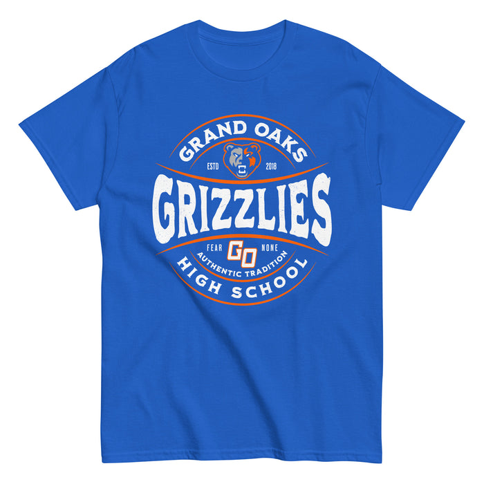 Grand Oaks High School Grizzlies Classic Unisex Royal T-shirt 218