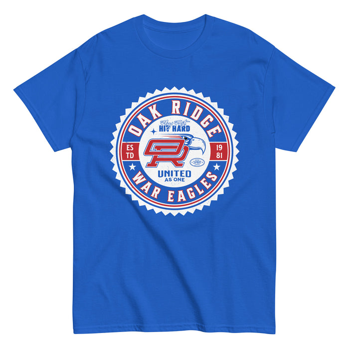 Oak Ridge High School War Eagles Royal Blue Classic Unisex T-shirt 203