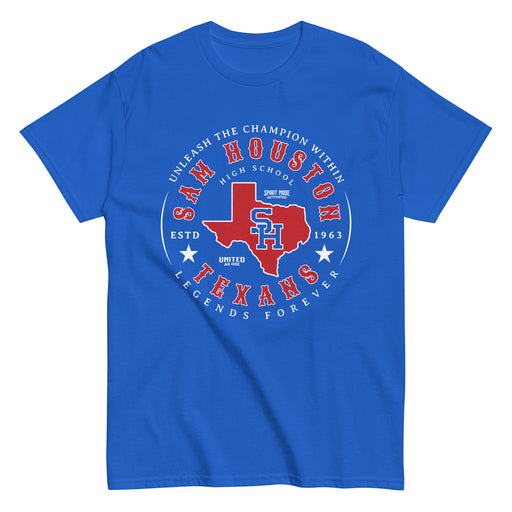 Sam Houston High School Texans Royal Blue Classic Unisex T-shirt 214