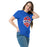 Woman wearing Sam Houston High School Texans Royal Blue Classic Unisex T-shirt 209