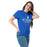 Woman wearing St. Frederick High School Warriors Royal Blue Classic Unisex T-shirt 217