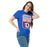 Woman wearing Dickinson High School Gators Royal Blue Classic Unisex T-shirt 227