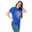 Woman wearing Dickinson High School Gators Royal Blue Classic Unisex T-shirt 224