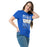 Woman wearing Hebron High School Hawks Royal Blue Classic Unisex T-shirt 240