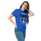 Woman wearing Hebron High School Hawks Royal Blue Classic Unisex T-shirt 204