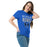 Woman wearing Hebron High School Hawks Royal Blue Classic Unisex T-shirt 024
