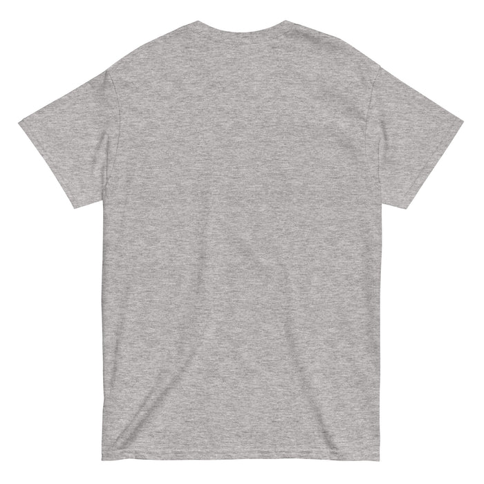 Back view of Taylor High School Mustangs Grey Classic Unisex T-shirt 227