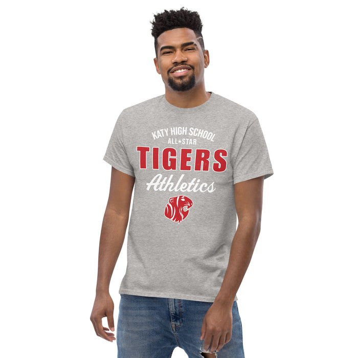 Front view of Katy High School Tigers Sport Grey Classic Unisex  T-shirt 034