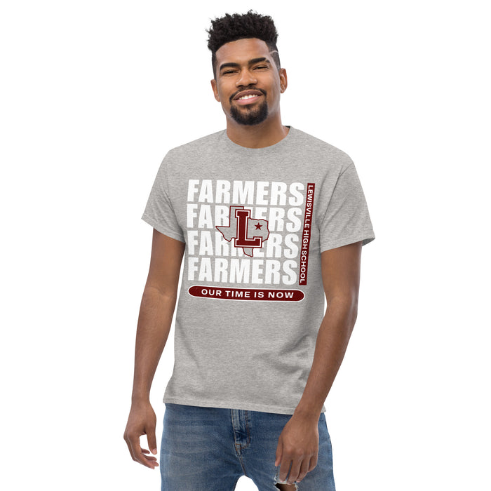 Front view of Lewisville High School Farmers Grey Classic Unisex T-shirt 235
