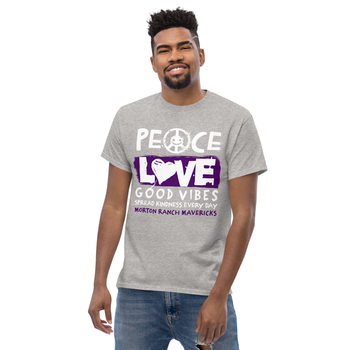 Front view of Morton Ranch High School Mavericks Grey Classic Unisex T-shirt 240