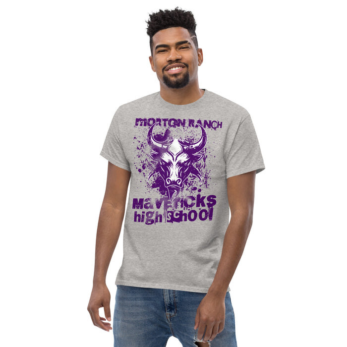 Front view of Morton Ranch High School Mavericks Grey Classic Unisex T-shirt 205