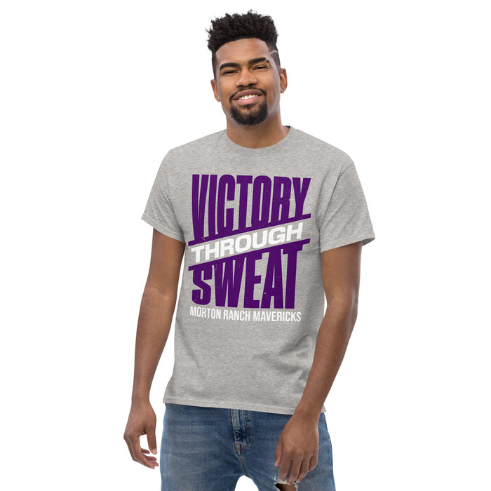 Front view of Morton Ranch High School Mavericks Grey Classic Unisex T-shirt 241
