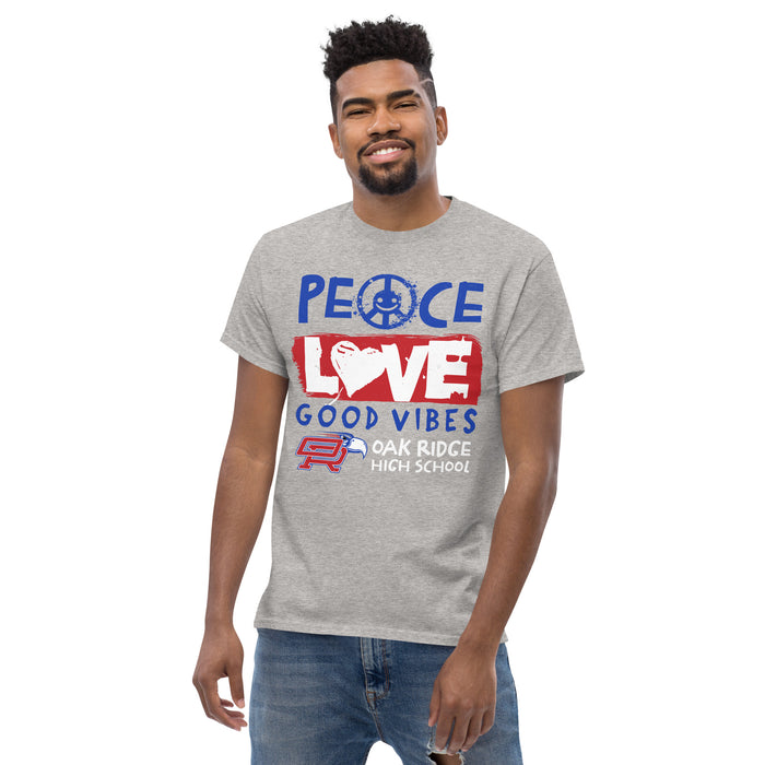 Front view of Oak Ridge High School War Eagles Grey Classic Unisex T-shirt 240