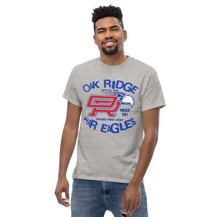 Front view of Oak Ridge High School War Eagles Grey Classic Unisex T-shirt 228
