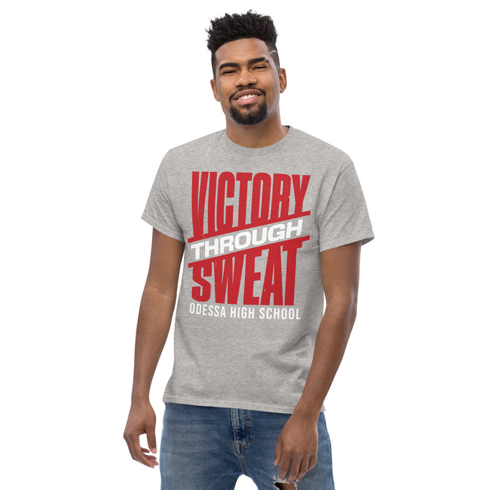 Front view of Odessa High School Bronchos Grey Classic Unisex T-shirt 241