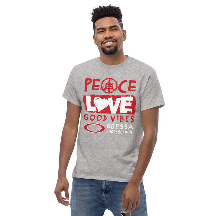 Front view of Odessa High School Bronchos Grey Classic Unisex T-shirt 240