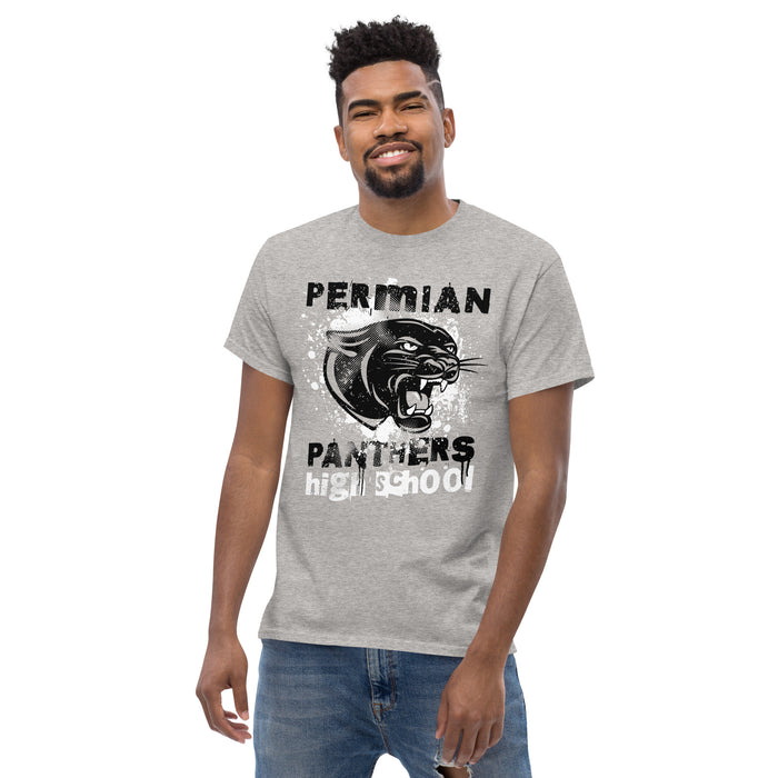 Man wearing Permian High School Panthers Grey Classic Unisex T-shirt 205