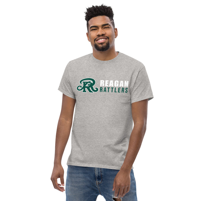Front view of Reagan High School Rattlers Grey Classic Unisex T-shirt 200