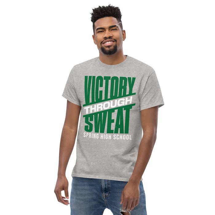 Man wearing Spring High School Lions Grey Classic Unisex T-shirt 241