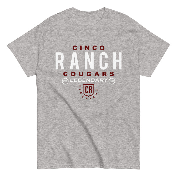 Cinco Ranch High School Cougars Classic Unisex Sport Grey T-shirt 003